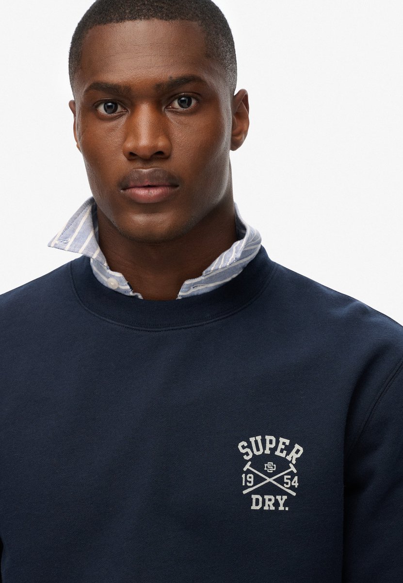 Superdry Athletic Club sweatshirt met ronde hals Heren Truien Marineblauw