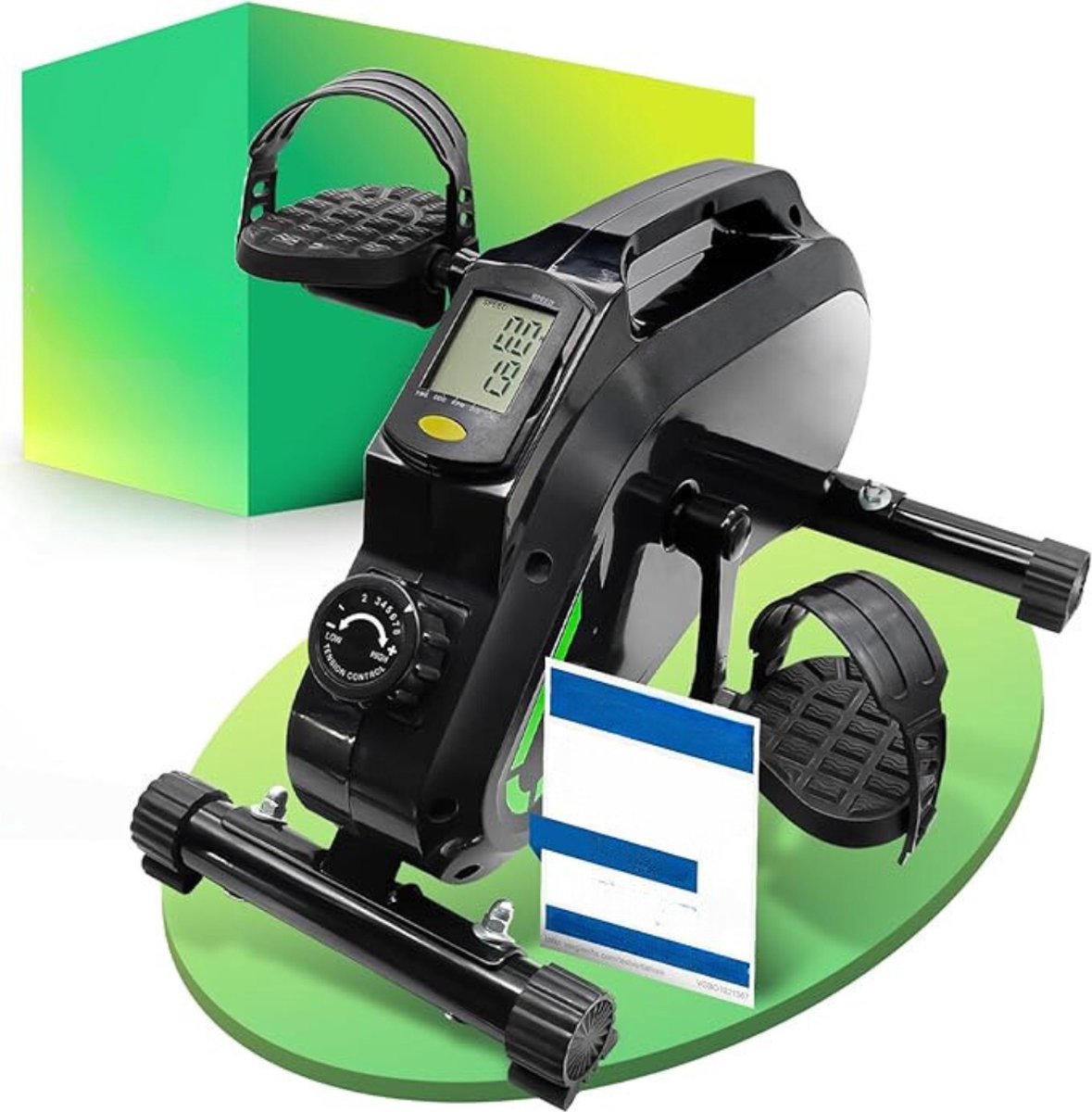 Thuys – Bureaufiets – Deskbike Met LCD – Display – Stoelfiets Bewegingstrainer – Met Instelbare Weerstand – Mini Hometrainer Incl. Bevestigingsband – 48 x 40 x 30 C