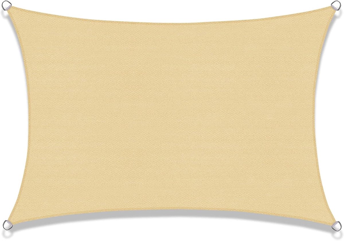 Ibenzoa® Duurzame Hoge Zonnezeil - Rechthoekig 3m x 4m - UV Bescherming voor Balkon, Terras en Tuin