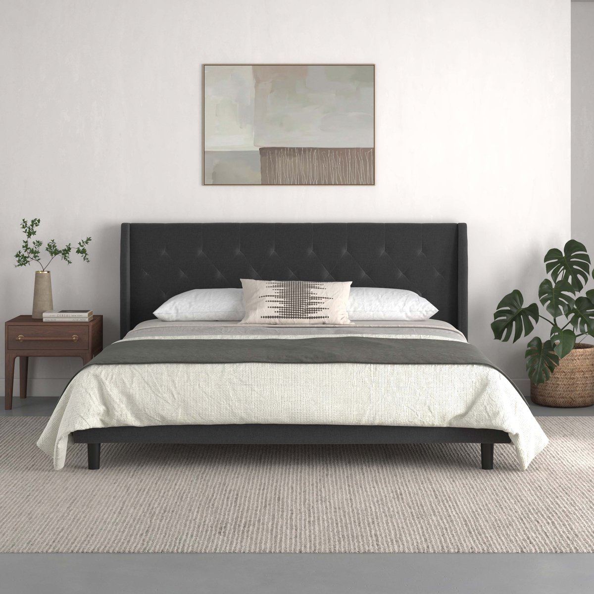 Her Majesty|Bed 180x200 cm in Anthracite Fabric