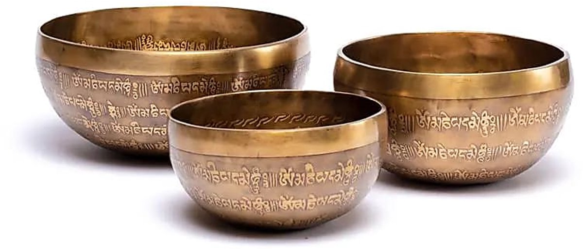 Klankschaal Tibet gegraveerd - 19x9 - 1050-1150 - Metaal - Brons - M