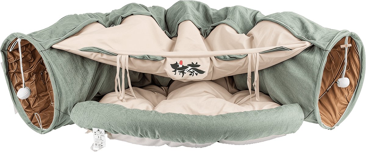 Bol.com SNOWWY - Kattentunnel met kattenmand in één - Origineel en Uniek Design - Kattenhuis - Kattenhuis - Kat kussen - Kattenb... aanbieding