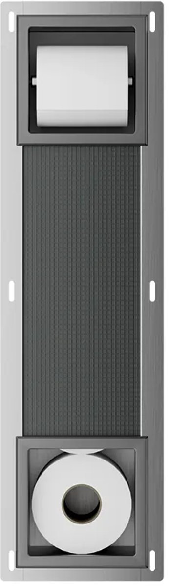 Inbouw toiletrolhouder-reserverolhouder gun metal zonder klep