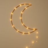 ZoeZo - Maanlampje LED - Goud - Maan - USB - Metaal - 100 led - Wandlamp - Kinderkamerverlichting - Wand decoratie - sfeerlamp - sfeerverlichting - Nachtlampje - Maanlampje - Maan lamp - Baby kamer