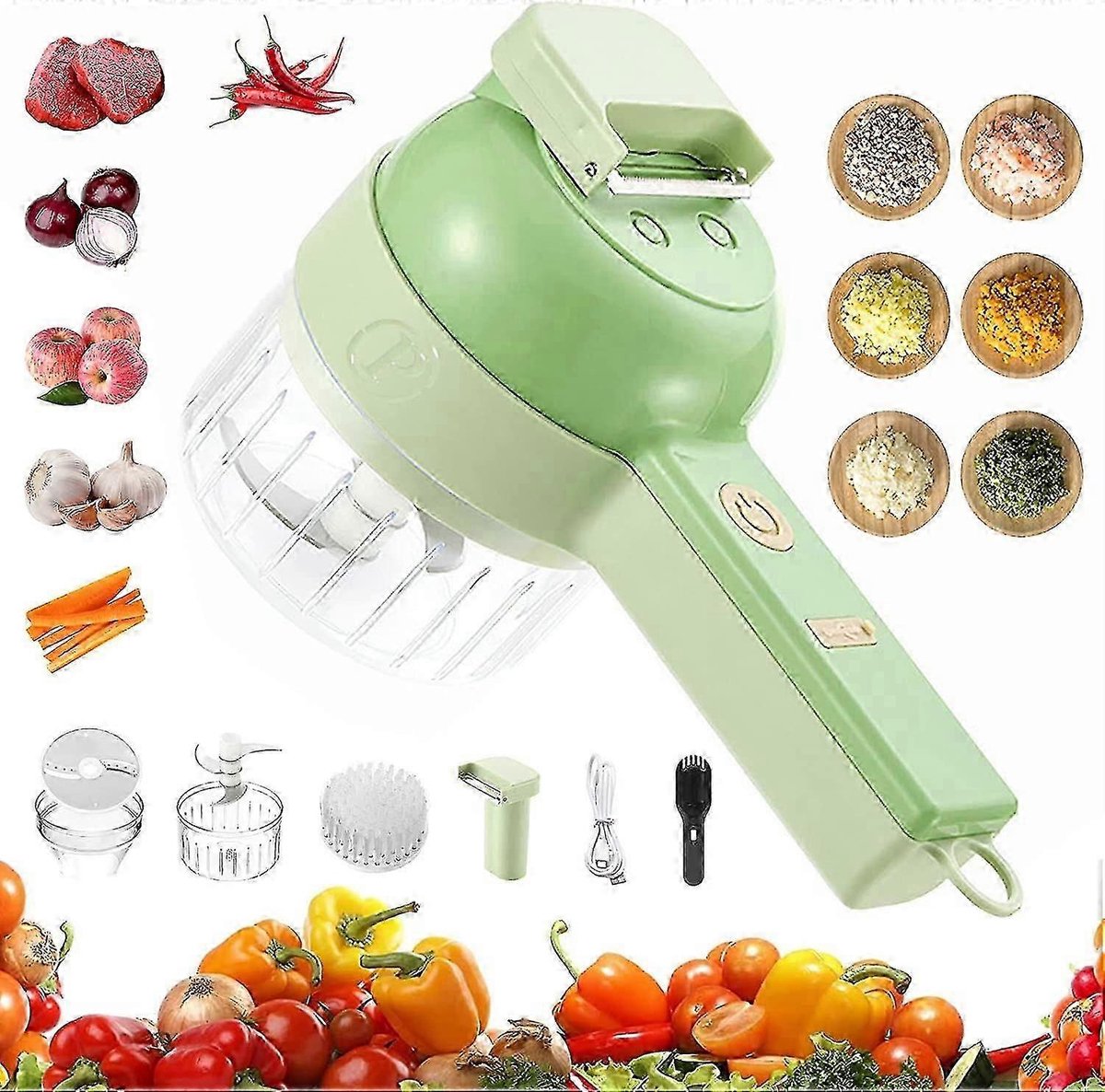 TOROTON Snijmachine voor groenten, 14 in 1 groenten en voedselsnijder, ui-snijmachine spiralizer