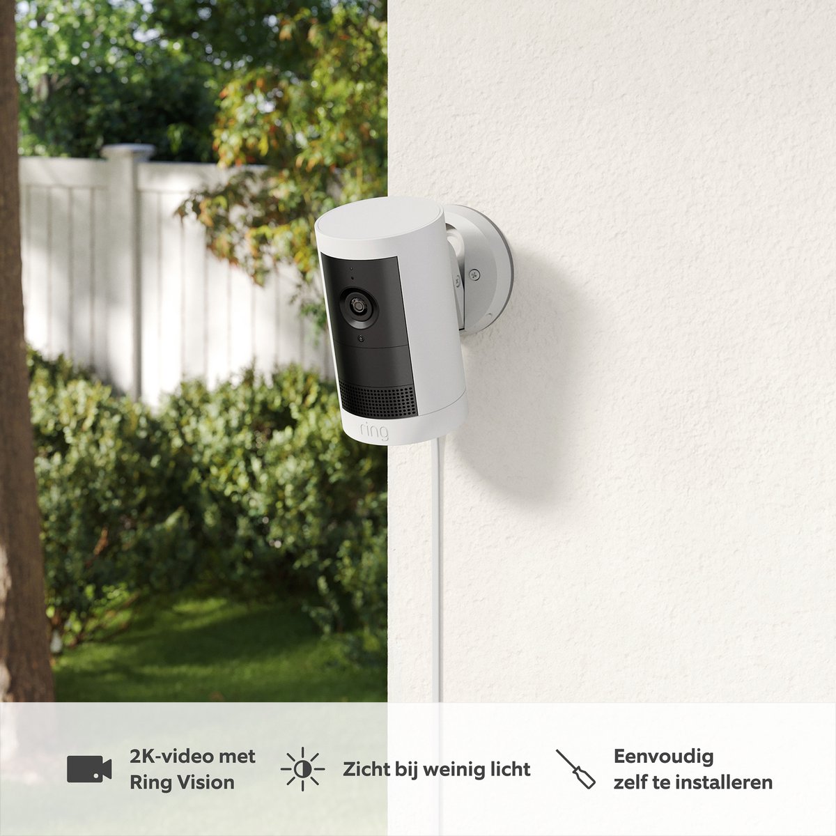 Ring Outdoor Camera Plus - plug-in - wit- buitencamera - 2k – foto 7