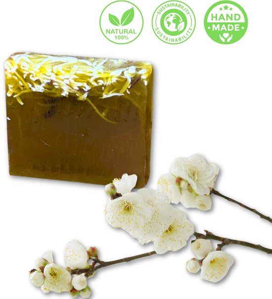 De Vitamineshop - Zeep - Natuurlijke Daphne Zeep Blok – 100% Natuurlijke & Handgemaakte Verzorgingszeep - Handzeep - Douchezeep - Cadeau - 120 gr
