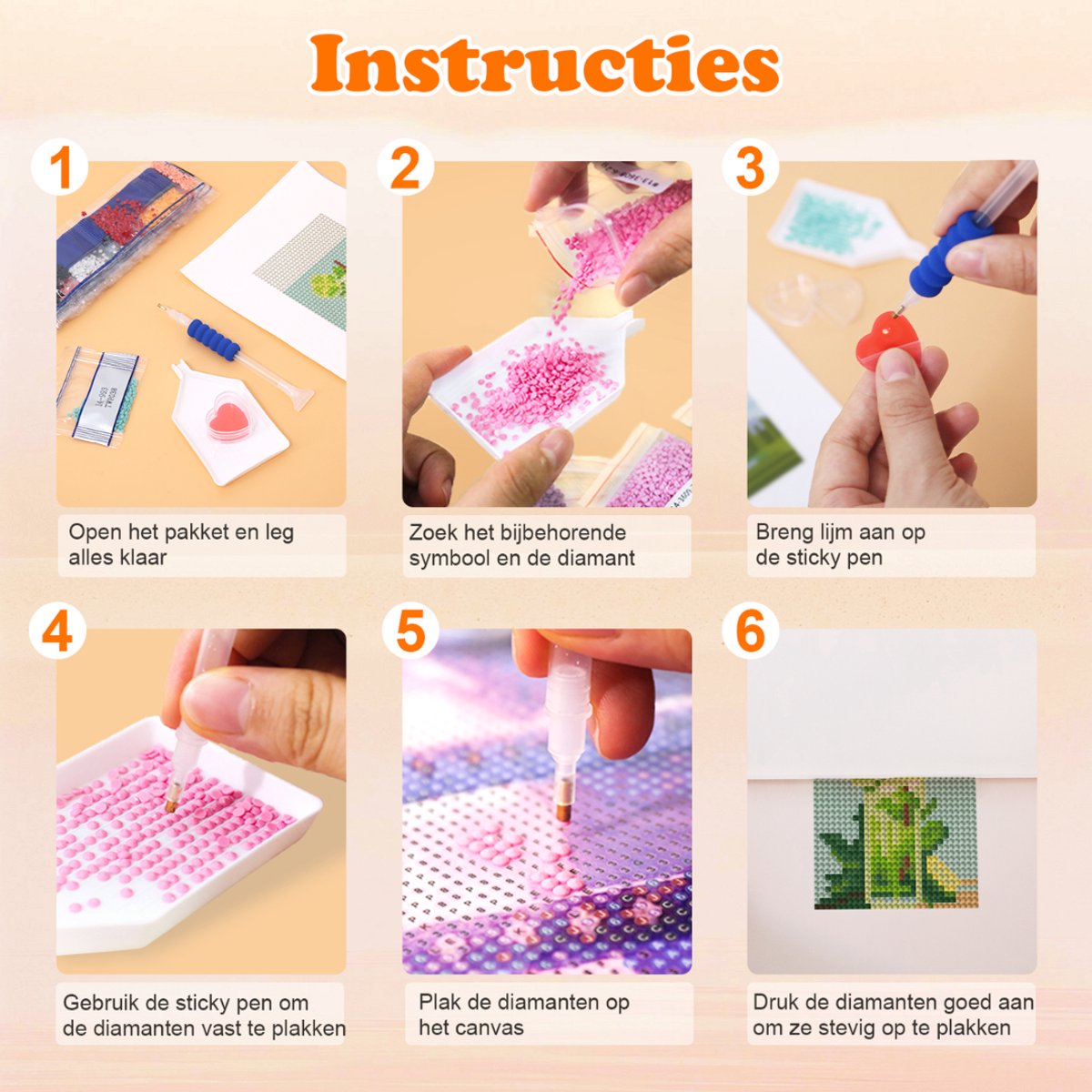 Rubye® Mini Diamond Paintings - 2 stuks - Volwassenen - Diamond Painting Kinderen - Set - Mojito & Pina Colada - 15x20cm — afbeelding 4