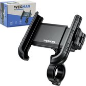Support de téléphone portable Wegman pour vélo - Utilisation ultra rapide et facile - Convient aux vélos, fatbikes, vélos électriques et scooters - Support de téléphone portable pour vélo - Support pour smartphone - Support de téléphone pour vélo