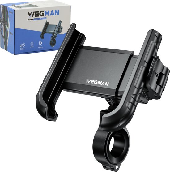 Wegman Telefoonhouder Fiets - Supersnelle en Eenvoudige Bediening - Geschikt voor Fiets, Fatbike, Elektrische Fiets & Scooter - GSM Houder Fiets - Smartphone houder - Fiets Telefoonhouder