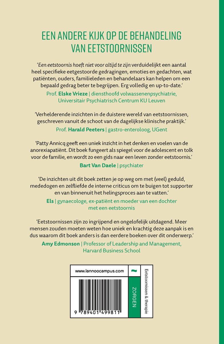 Boek 'Een andere kijk op de behandeling van eetstoornissen'. Tekst met auteurs en citaten.