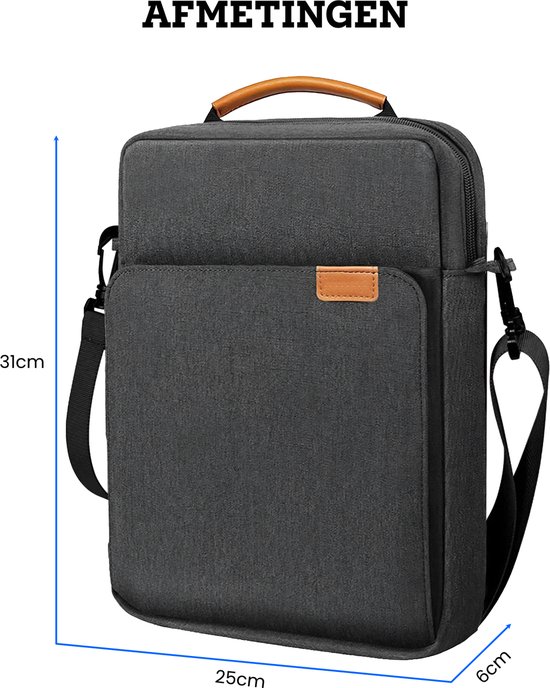 Somstyle Sac avec housse pour tablette adapté aux Tablettes de 9 à 11 pouces - Sac de transport avec bandoulière - Grijs