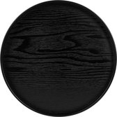 QUVIO Houten dienblad rond - Dienblad - Dienbladen - Decoratieve dienbladen - Design presenteerblad - Sierschaal - Decoratieschaal - Tapasplank - Serveerschaal - Kaarsenplateau - Hout - Diameter 36 cm - Zwart