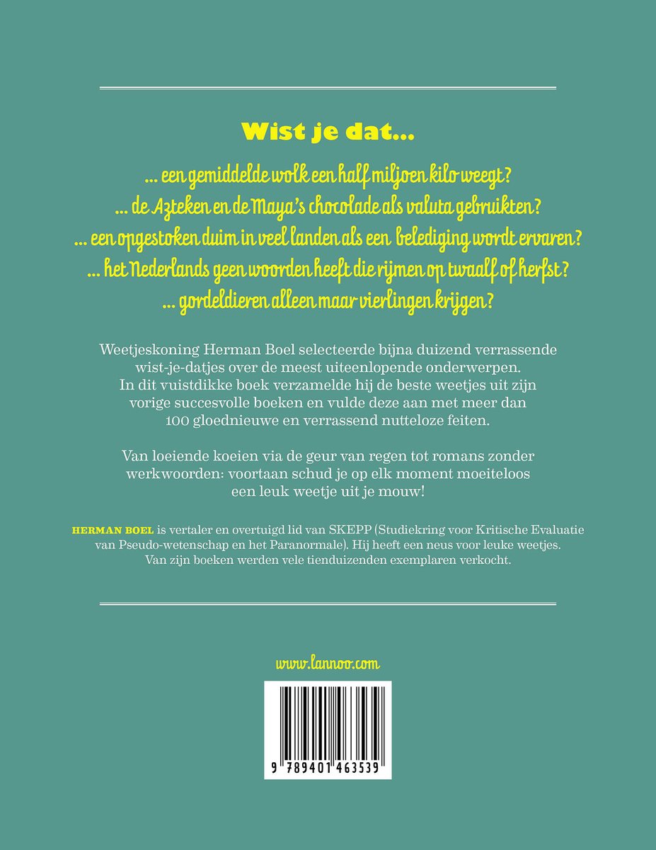999 feiten waar je meestal helemaal niets aan hebt - back cover
