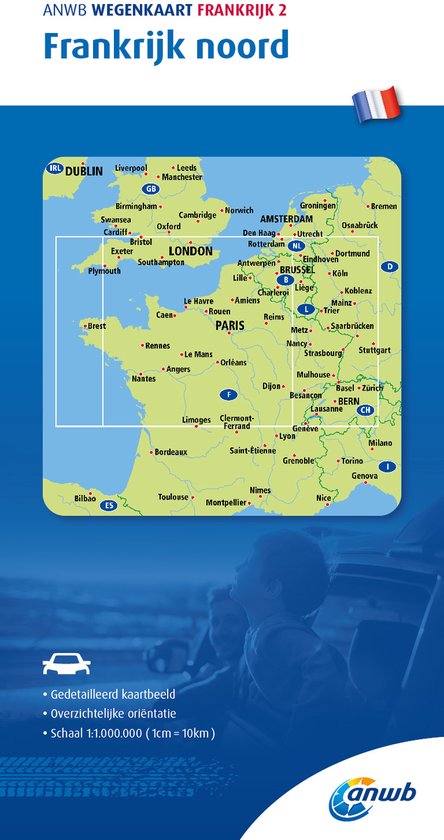 Wegenkaart- France North road map