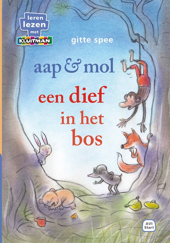Leren lezen met Kluitman - aap & mol. een dief in het bos - cover