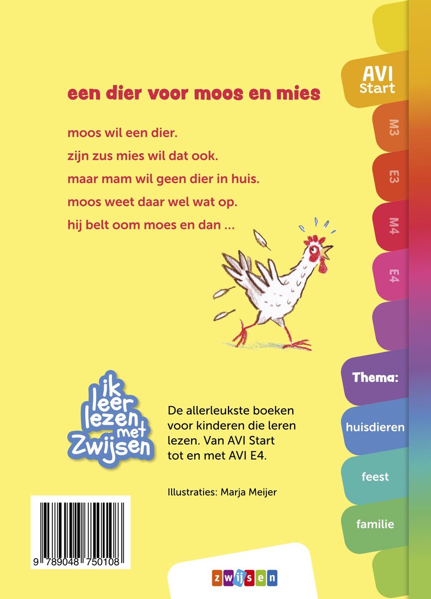 Ik leer lezen met Zwijsen - een dier voor moos en mies - back cover