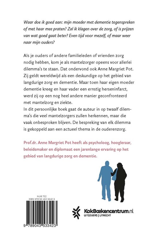 Prof.dr. Anne Margriet Pot, hoogleraar en beleidsmaker, met een illustratie van twee schouder aan schouder lopende silhouetten, één man en één vrouw, die elkaar ondersteunen.