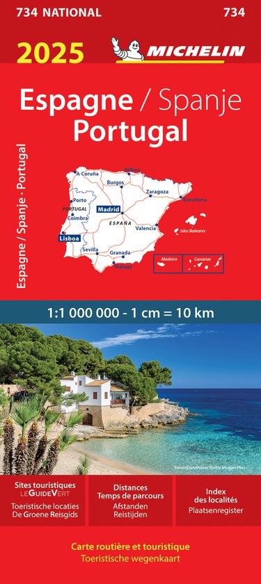 Nationale kaarten Michelin - Michelin 734 Spanje Portugal 2025