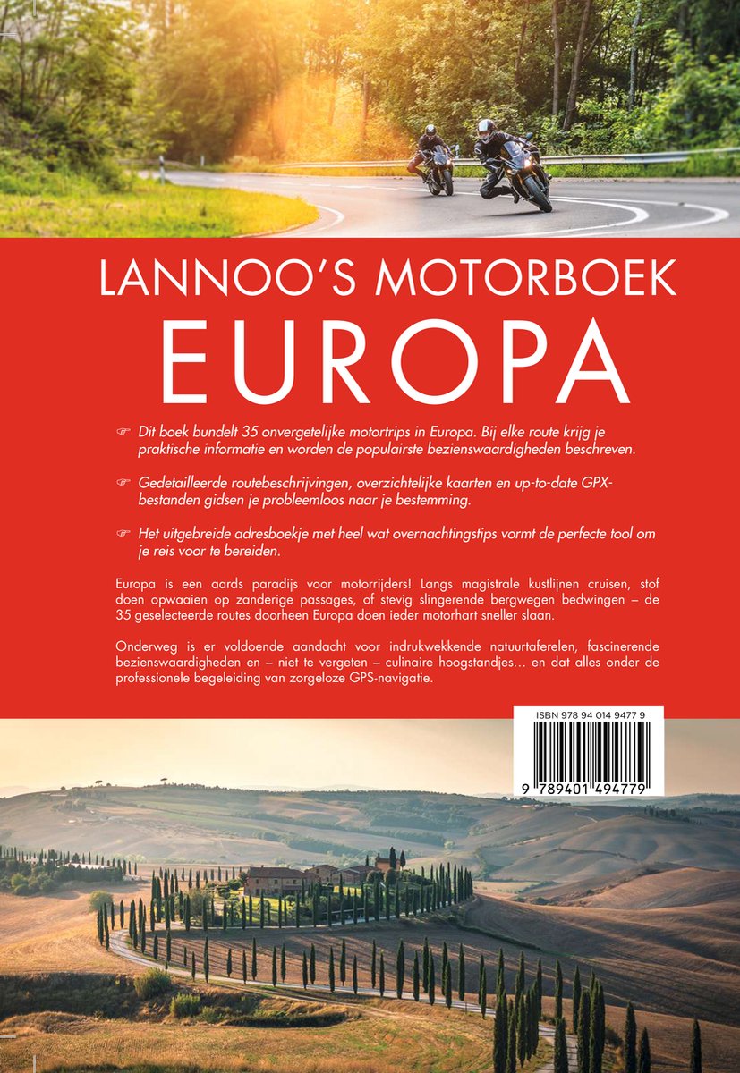 Lannoo's autoboek - Lannoo's Motorboek Europa - back cover