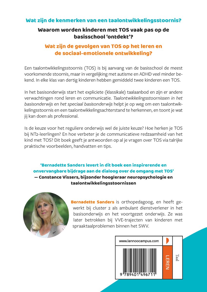 Taalontwikkelingsstoornissen in het basisonderwijs en speciaal basisonderwijs - back cover