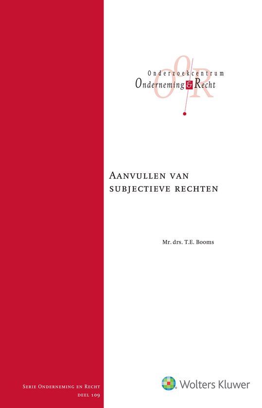 Onderneming en recht - Aanvullen van subjectieve rechten - cover
