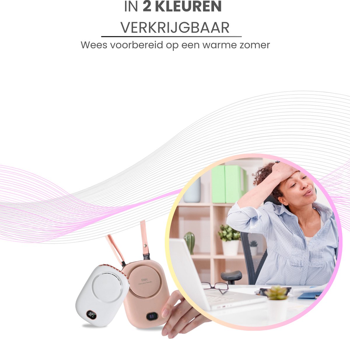 Twenty4seven® Handventilator met Hanger - Draagbare Ventilator Oplaadbaar - Waaier Handwaaier - Hand Tafelventilator Draadloos - Portable Mini Fan — afbeelding 5