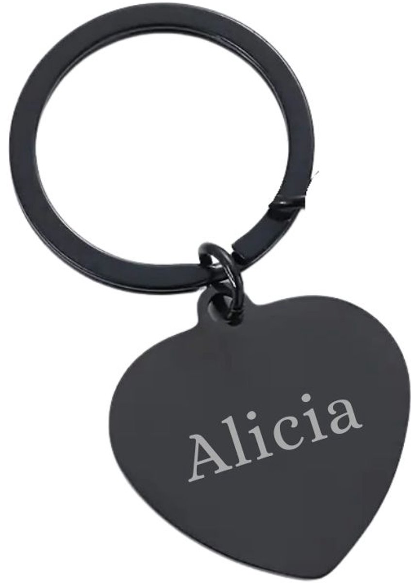 Hondenpenning Zwart hart - Dogtag - RVS Huisdierpenning - Hondenpenning inclusief graveren - Petshop Seven®
