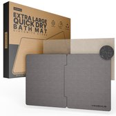 Minismus Diatomite Sneldrogende Puzzel Badmat Donker Grijs 80x50cm - Antislip Douchemat Binnen 30 Seconde Droog - Absorberende Badmat - Douche Mat - Diatomiet Badmat - Stenen Badmat - Badkamer Mat - WC Mat