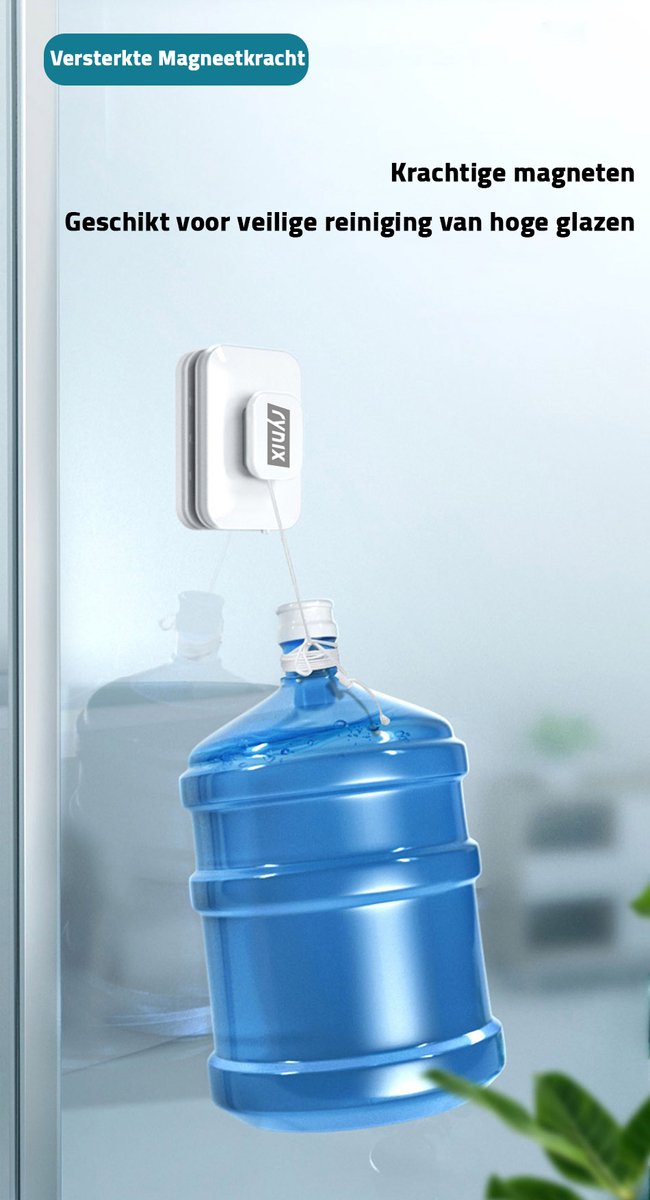 Magnetische ramenwasser voor Enkel/Dubbel glas - 15-26mm - Ruitenreiniger - Magneet raamwisser - Raamwasser - Ramenwisser thumbnail 7