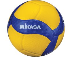 Mikasa - Volleyball - V300W - Volleyball - Unisex - Synthetisch - Wedstrijdbal - Geel/Blauw - Maat 5