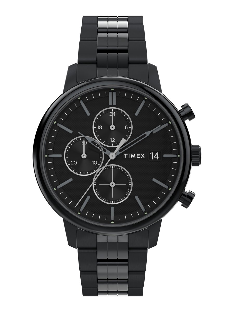 Timex Chicago Chrono TW2W13400 Horloge - Staal - Zwart - Ø 45 mm