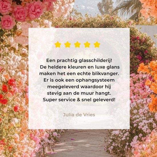 MuchoWow® Peinture sur verre 80x120 cm - Peinture sur verre acrylique - Vue à travers - Arche - Fleurs - Pastel - Photo sur verre - Décoration murale salon - Décoration murale chambre - Peintures