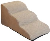 S&E Honden Trap – Antislip Dieren Trapje, Afneembaar & Wasbaar - 58 x 21 x 28 - Beige