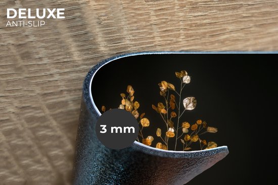 Napperons - 6 pièces - 45x30 cm - Set de table en plastique - Brun doré - Feuilles - Vase - Automnal - Dessous de Assiettes - Décoration de table - Accessoires de décoration de table de Cuisine - Dessous de verre en Vinyl - Décoration de table