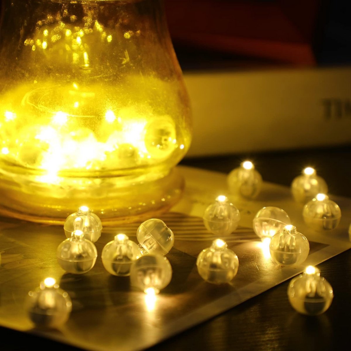Partizzle 50x Mini LED Lampjes Verlichting - Kleine Party Lichtjes voor Ballonnen - Feestverlichting met Sfeerverlichting - Verjaardag, Bruiloft, Halloween, Kerst, Oud en nieuw en Festival - Ballon Lamp Decoratie - Warm Wit Licht — afbeelding 8