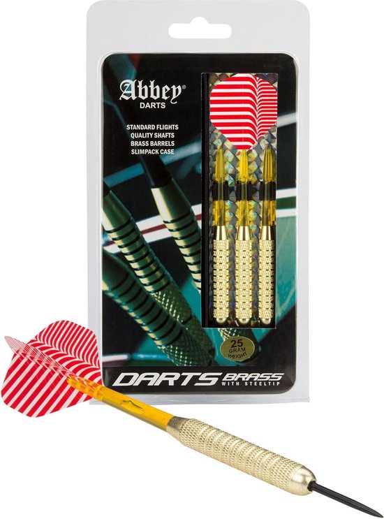 Afbeelding van het spel Abbey Darts Darts - Brass - Rood/Wit - 25