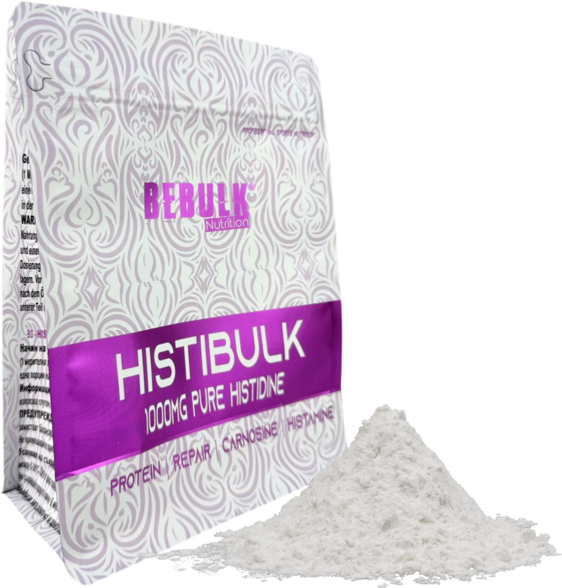 Goedkoopste HistiBulk - Histidine - BeBulk Nutrition - 1000 g Neutraal - Hoge kwaliteit - Gemaakt in Nederland