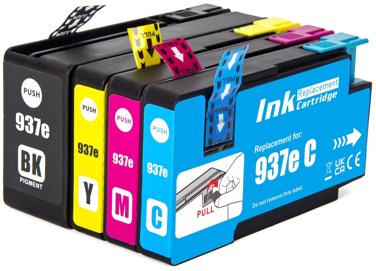 inktcartridge geschikt voor HP 937e XL | 1x Multipack geschikt voor HP 937 EvoMore - 937e - HP OfficeJet Pro 9110b - 9130b - 9120b - 9117b