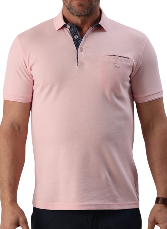 Polo Shirt heren - Met Borstzak - 100% Katoen - Heren Polo Shirt korte Mouw - Roze - maat M