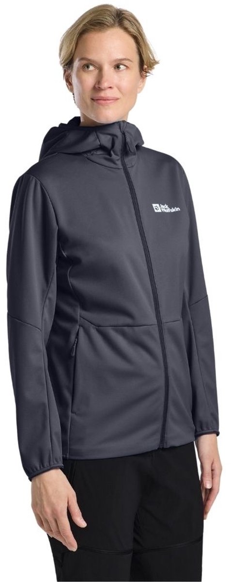 Jack Wolfskin Feldberg Hoody Graphite Softshell Jas Dames Zilver