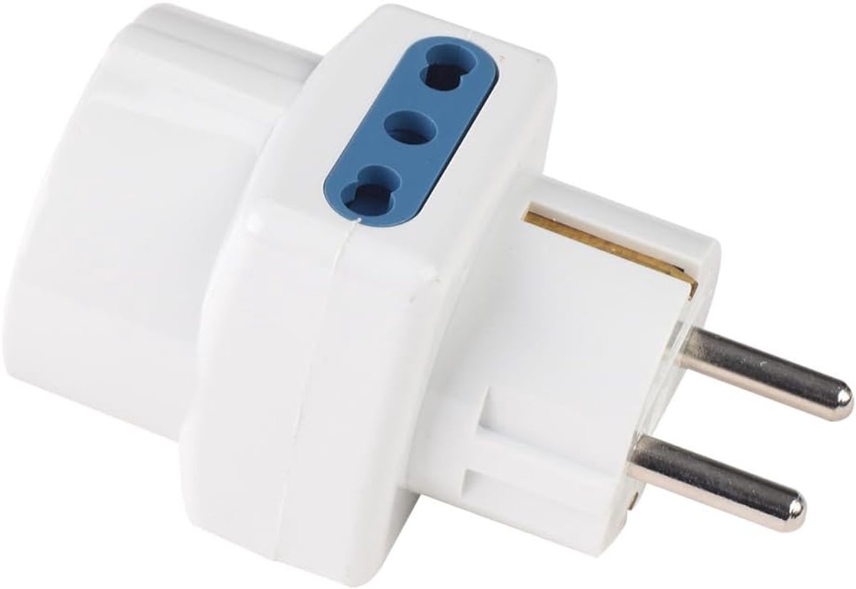 Reis Stopcontactadapter met 2 Bypass Stopcontacten en Universele Stekker