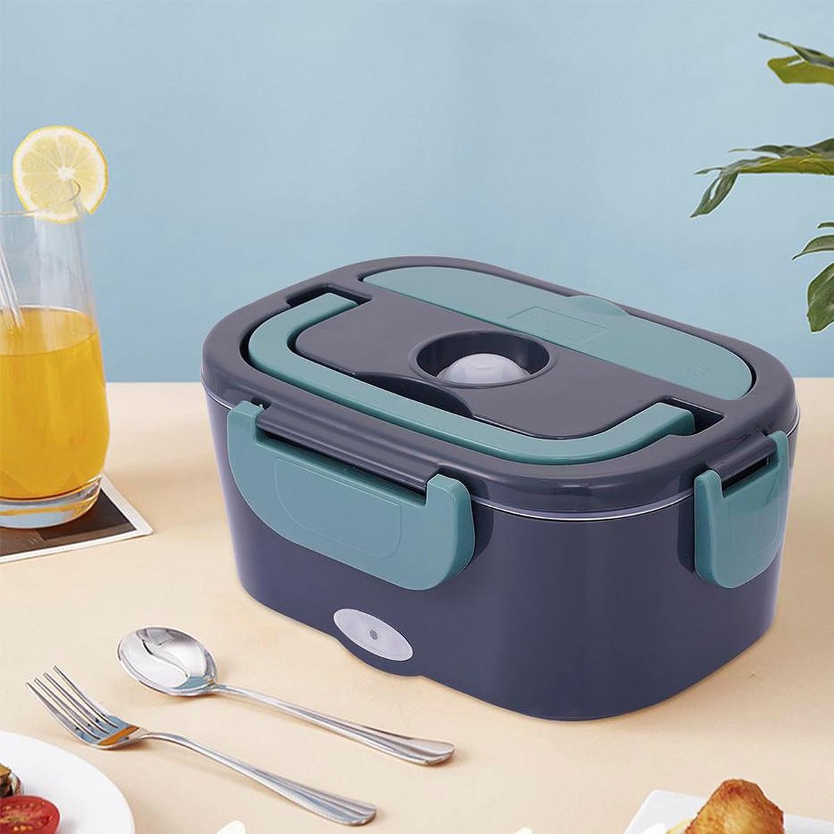 Elektrische Lunchbox - Elektrische Verwarmde Broodtrommel - Draagbare Lunchbox - Verwarmde Lunchbox - Elektrische Lunchbox met Compartimenten - Verwarmde Lunchtrommel - voor Warme Maaltijden - Inclusief 2 Lepels, Mes en Vork - 220 V — cadeau in Kookcadeaus - foto 4