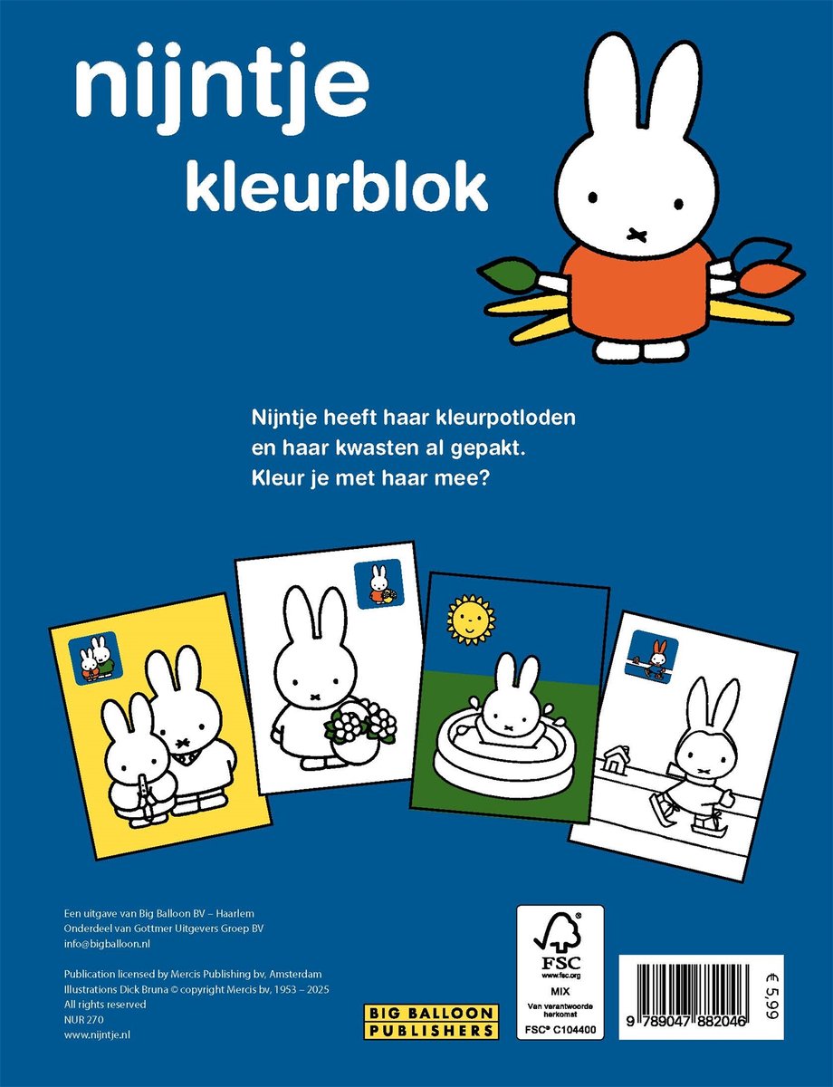 Nijntje - Nijntjes kleurblok - back cover