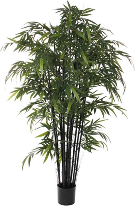 Kunstplant Bamboe Groen - H 210cm - Kunststof pot - Mica Decorations