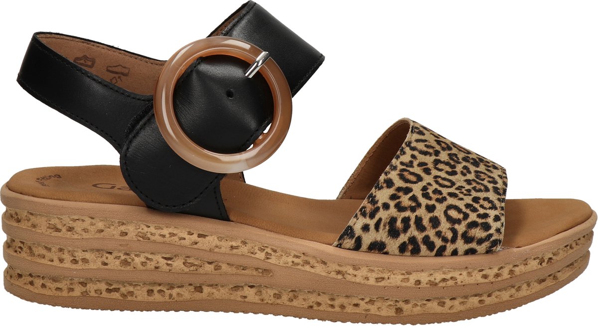 Gabor Best Fitting dames sandaal - Zwart bruin - Maat 37,5