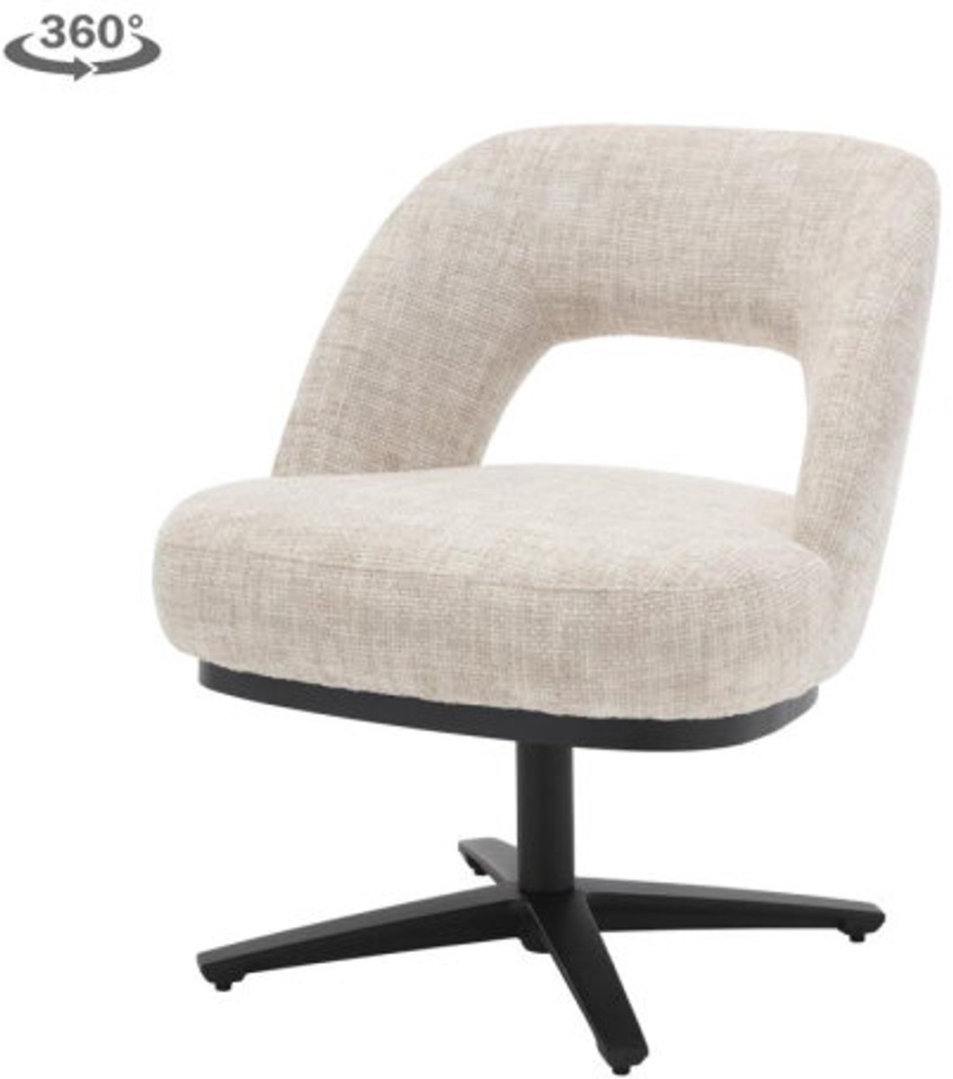 Tower Living Eetkamerstoel Caldes draaibaar Chenille - TED 24 off white Off-white