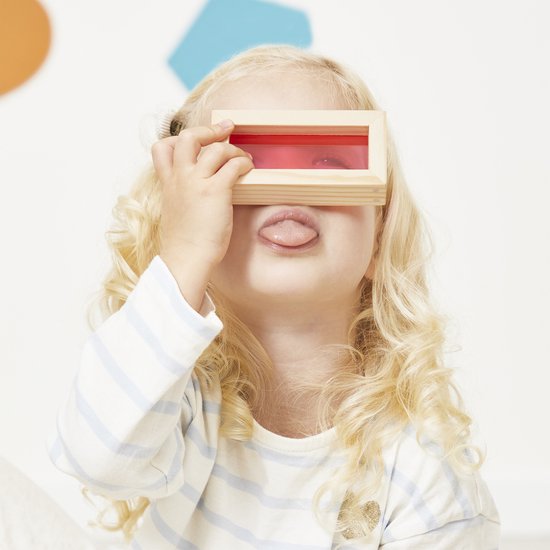 Janod Sensorisch - Doorschijnende Blokkenset - Bestaat uit 12 Geometrische Blokken Met Transparante Stukken In Het Midden - Inclusief 6 Modelkaarten Voor Het Maken Van De Leukste Personages En dieren - Educatief Speelgoed - Geschikt Vanaf 1 Jaar van Janod — afbeelding 2
