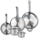 Set van 3 Elo Profi Citrin kookpannen 24, 28 en 32 cm en 2 braadpannen 12 en 16 cm