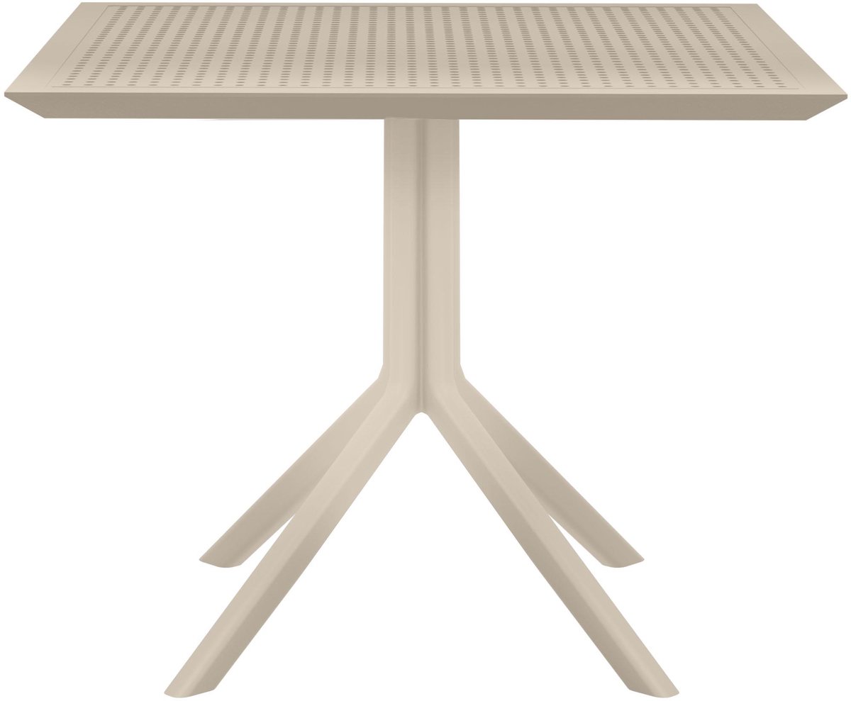 CLP Sky Tafel - eettafel - tuintafel - binnen en buiten - 80 x 80 cm - kunststof - taupe